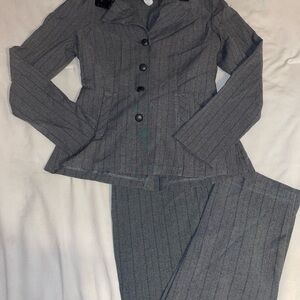 All that Jazz Gray Pinstripe Pantsuit